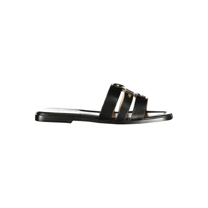 Twinset Schwarze Leder-Damensandale