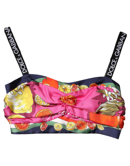 Dolce & Gabbana Mehrfarbiges Seiden-Bustier-Top im Corsagen-Stil