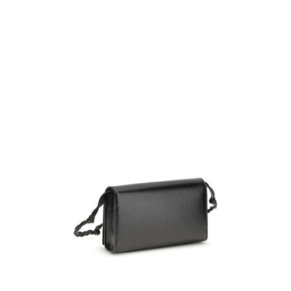 Jil Sander Schwarzes Kalbsleder Bos Taurus Portemonnaie