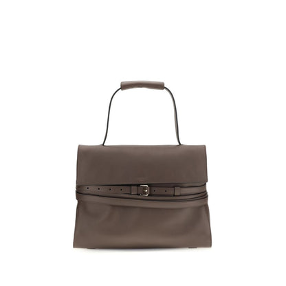 Moschino Braune Kalbsleder Bos Taurus Handtasche