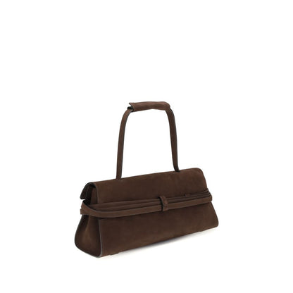 Moschino Braune Kalbsleder Bos Taurus Schultertasche