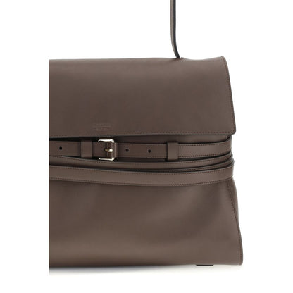 Moschino Braune Kalbsleder Bos Taurus Handtasche