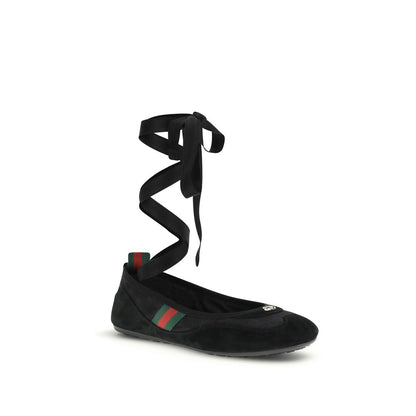 Gucci Schwarze Ballerinas aus Stoff