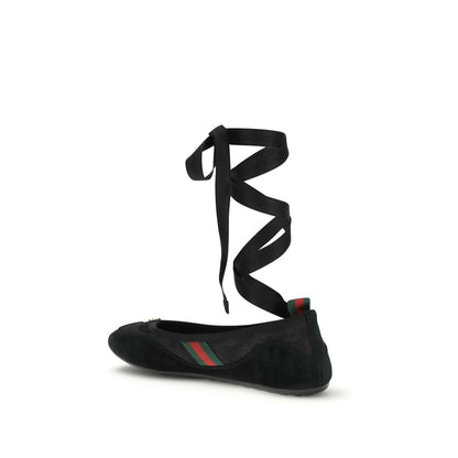 Gucci Schwarze Ballerinas aus Stoff