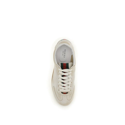 Gucci Weiße Low-Top-Sneaker aus Kalbsleder Bos Taurus