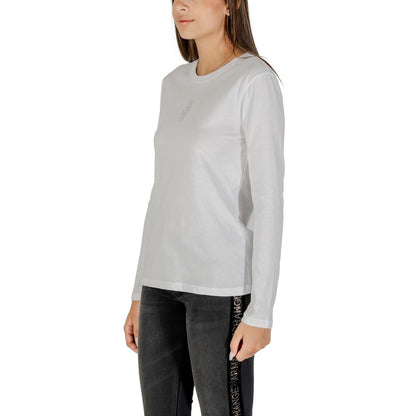 Armani Exchange Weißes Langarm-T-Shirt aus Baumwolle