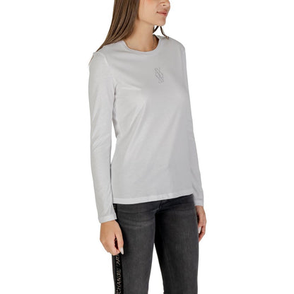 Armani Exchange Weißes Langarm-T-Shirt aus Baumwolle