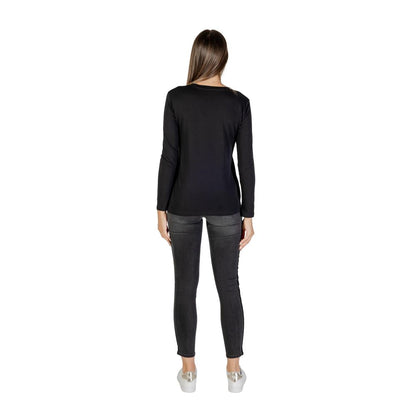 Armani Exchange Schwarzes Langarm-T-Shirt aus Baumwolle