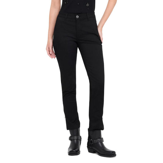 Liu Jo Schwarze Baumwoll-Röhrenhose – Produktansicht 1 | Arca Lucia