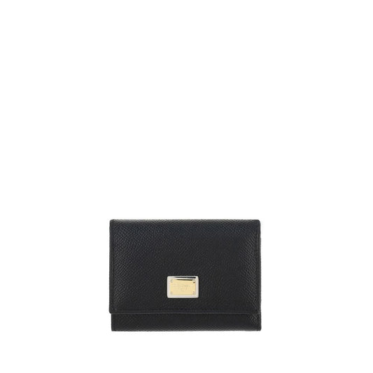 Dolce & Gabbana Schwarzes Kalbsleder Bos Taurus Portemonnaie