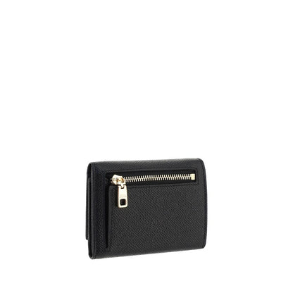 Dolce & Gabbana Schwarzes Kalbsleder Bos Taurus Portemonnaie
