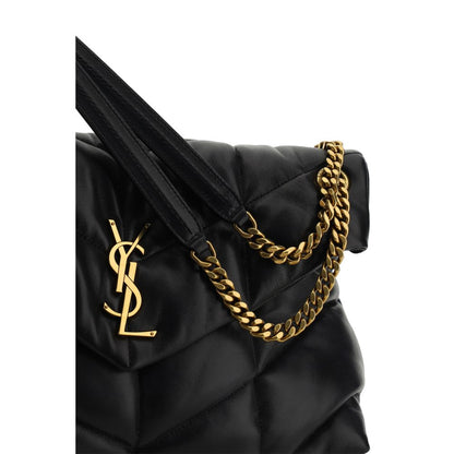Saint Laurent Schwarze Lammleder-Schultertasche