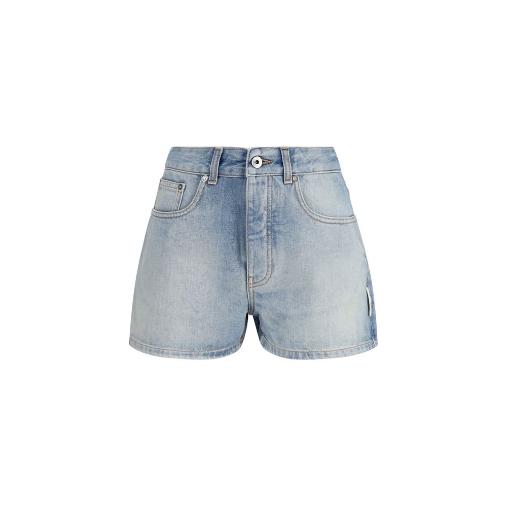Off-White Blaue Baumwoll-Bermudashorts
