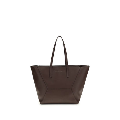 Brunello Cucinelli Braune Kalbsleder Bos Taurus Schultertasche