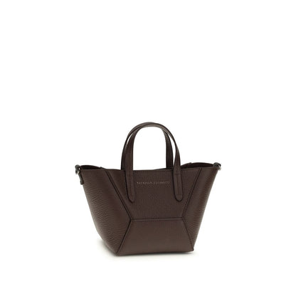 Brunello Cucinelli Schultertasche Bos Taurus aus bordeauxrotem Kalbsleder