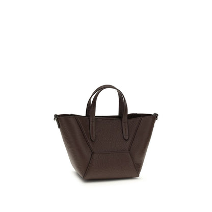 Brunello Cucinelli Schultertasche Bos Taurus aus bordeauxrotem Kalbsleder