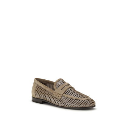 Brunello Cucinelli Beige Kalbsleder Bos Taurus Slipper-Loafer
