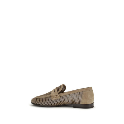 Brunello Cucinelli Beige Kalbsleder Bos Taurus Slipper-Loafer