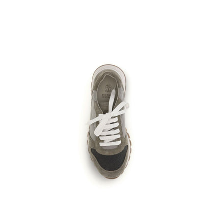 Brunello Cucinelli Zweifarbige Polyester-Sneaker im Athletic-Stil
