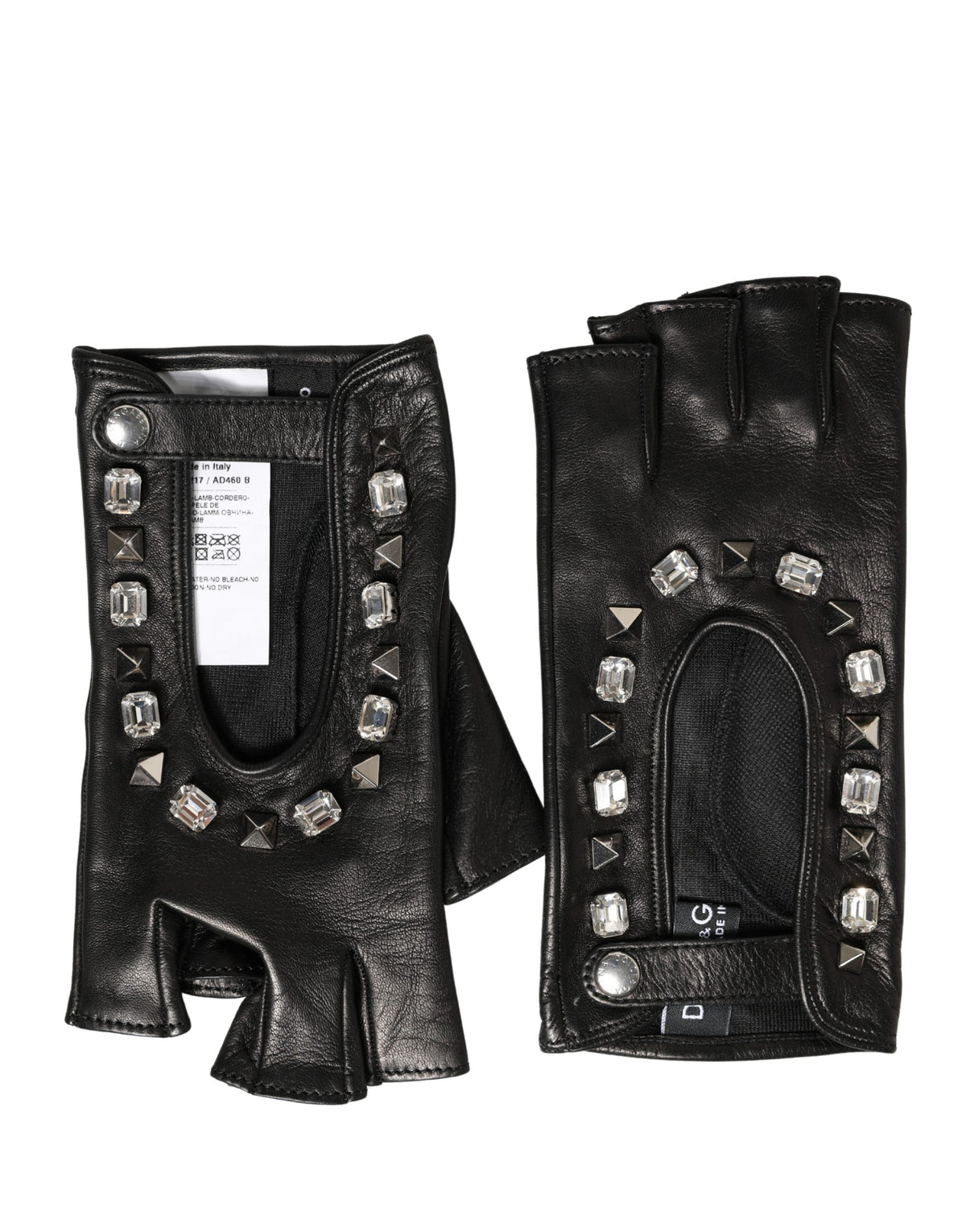 Dolce & Gabbana Muffole da donna nere decorate, lunghezza polso