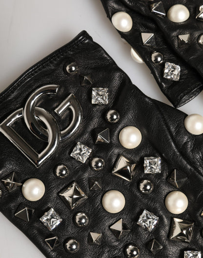 Dolce & Gabbana Black Women's Leather Gloves