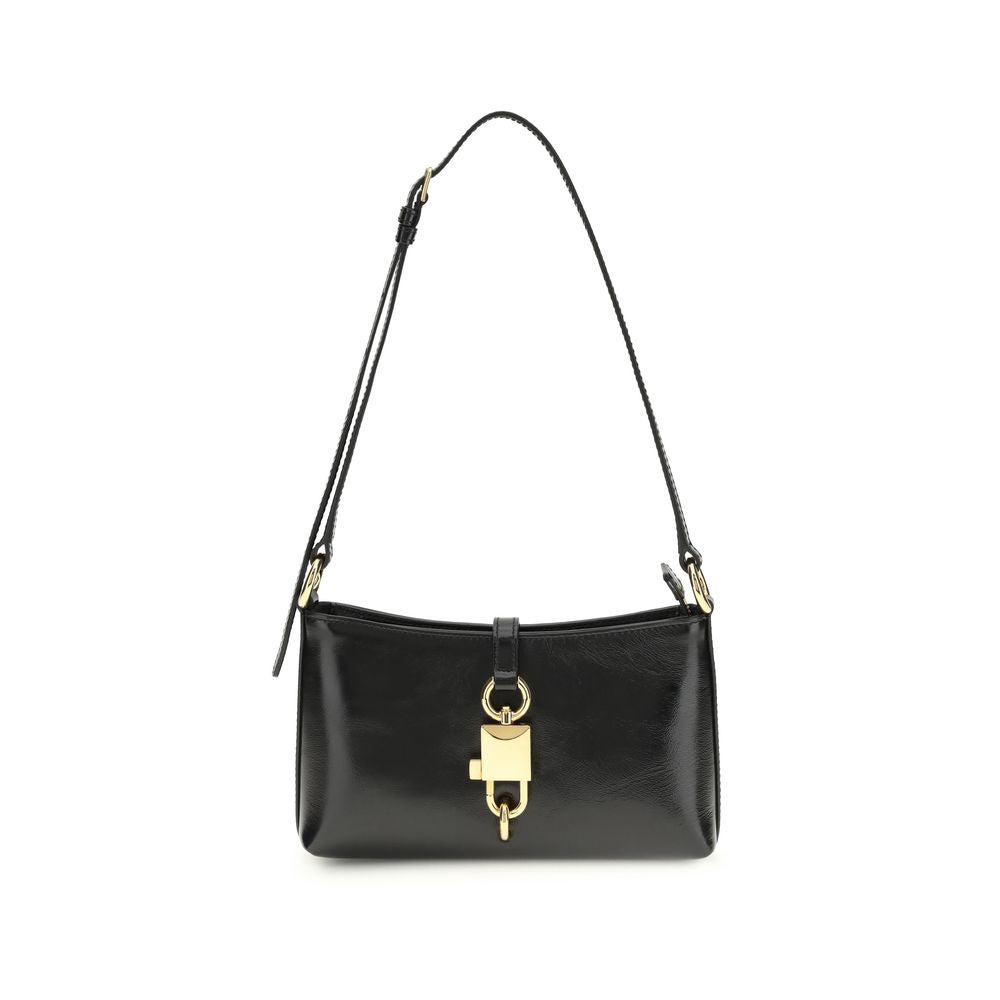 Dolce & Gabbana Schwarze Bos Taurus Kalbsleder Schultertasche