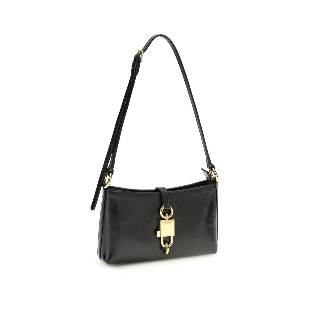 Dolce & Gabbana Schwarze Bos Taurus Kalbsleder Schultertasche