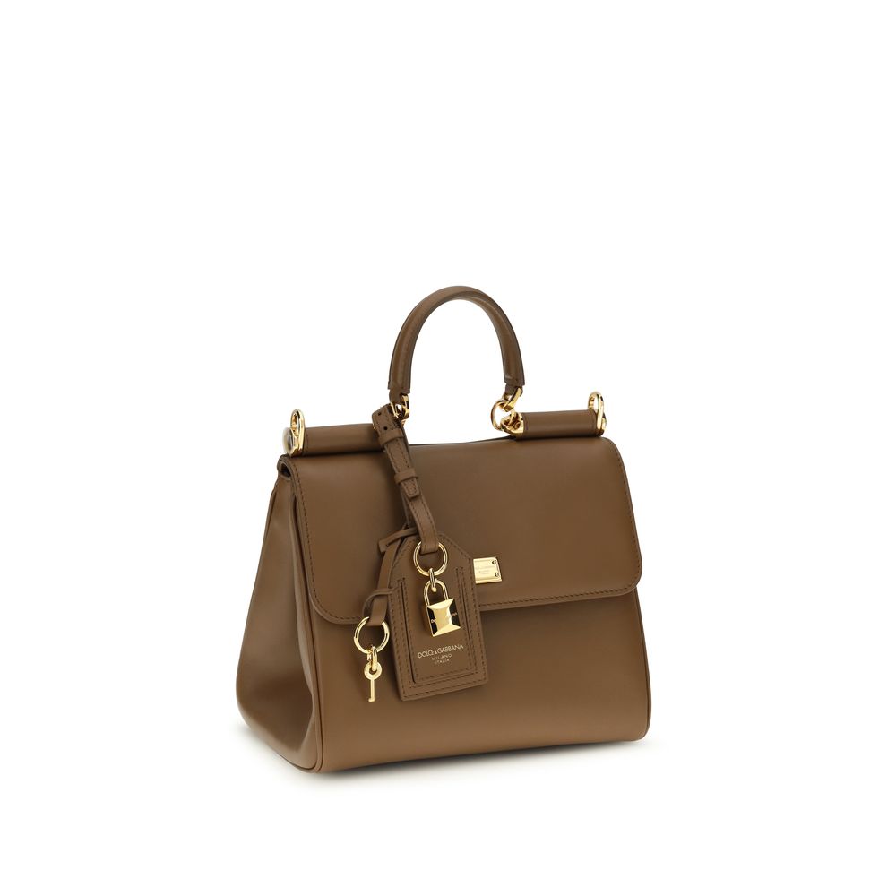 Dolce & Gabbana Braune Kalbsleder Bos Taurus Schultertasche