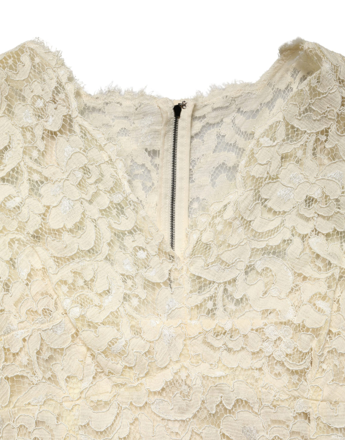 Dolce & Gabbana Elfenbeinfarbenes Spitzen-Etuikleid