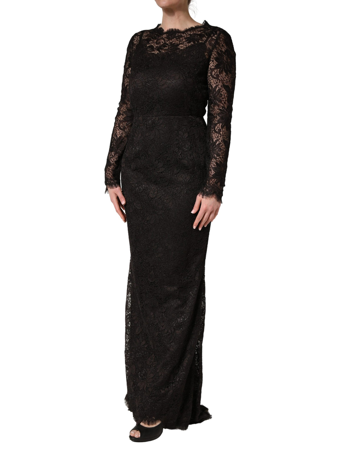 Dolce & Gabbana Schwarzes Etuikleid aus floraler Spitze