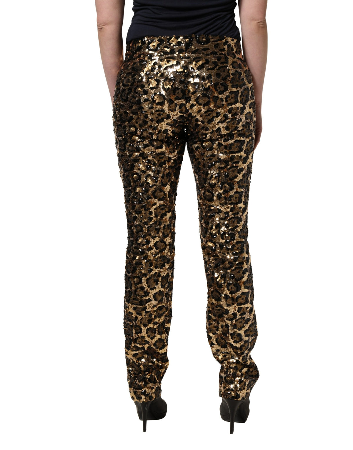Dolce & Gabbana Gold Polyester Trousers