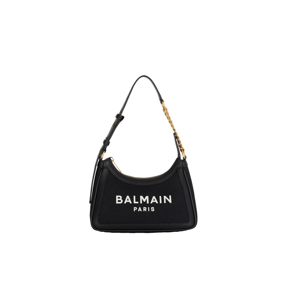 Balmain Schwarze Baumwoll-Umhängetasche