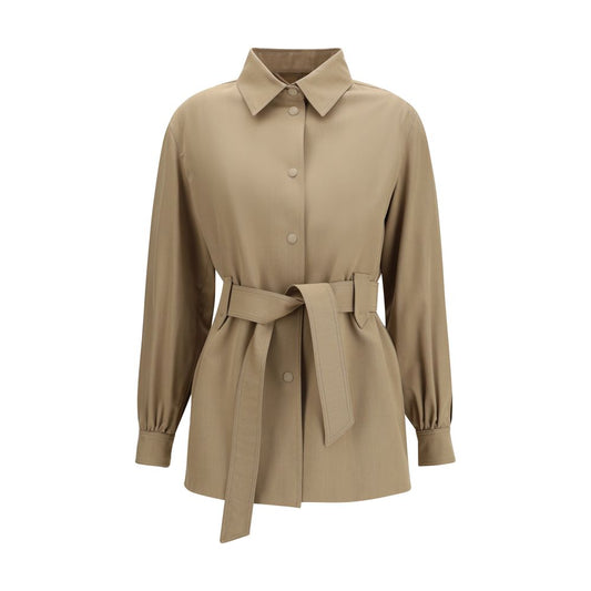 Max Mara Braune Lammwoll-Weste Aries Ärmellose Jacke
