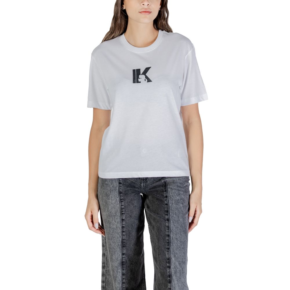 Karl Lagerfeld Weißes Baumwoll-T-Shirt