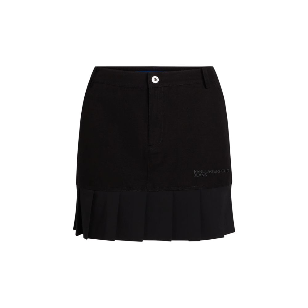 Karl Lagerfeld Schwarzer Baumwoll-Minirock