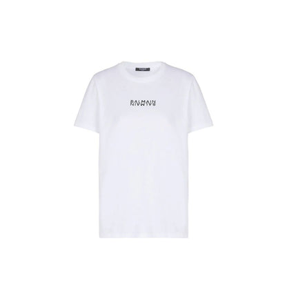 Balmain Weißes Baumwoll-T-Shirt