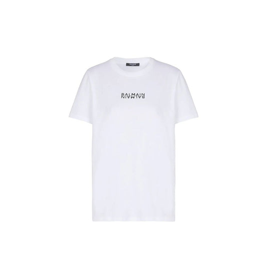 Balmain Weißes Baumwoll-T-Shirt