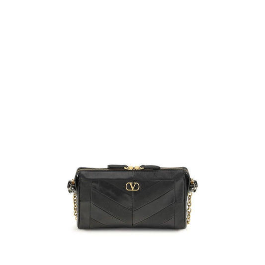 Valentino Garavani Schwarze Lammleder Schultertasche Ovis Aries Aries