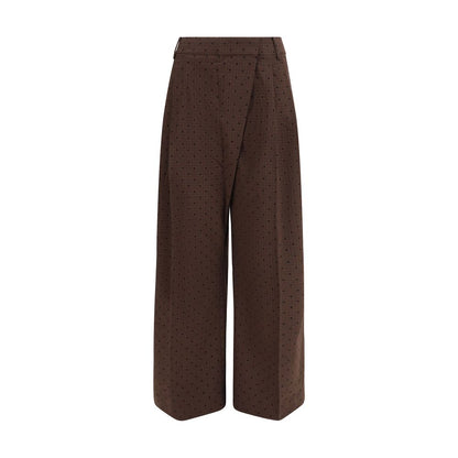 Ganni Braune Freizeithose aus Elasthan