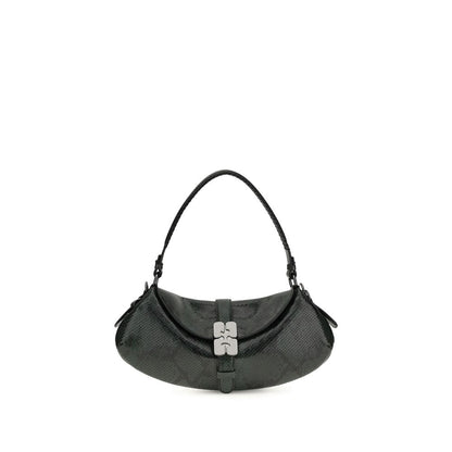 Ganni Schultertasche aus recyceltem Leder in Blau