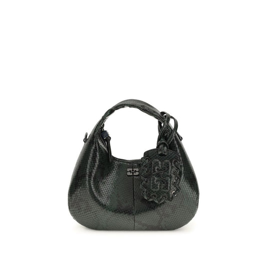 Ganni Schwarze Handtasche aus recyceltem Polyester