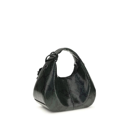 Ganni Schwarze Handtasche aus recyceltem Polyester