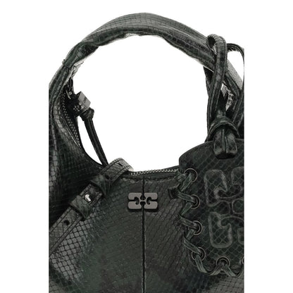 Ganni Schwarze Handtasche aus recyceltem Polyester