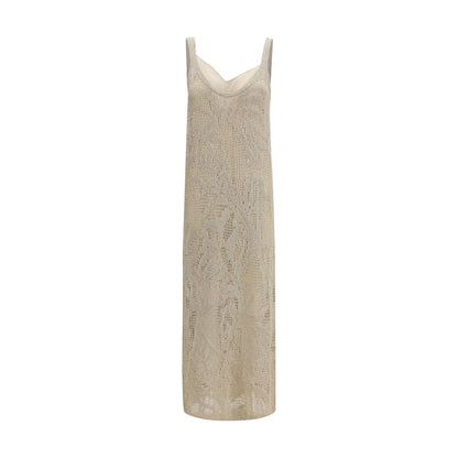 Brunello Cucinelli Beige Leinen-Freizeitkleid