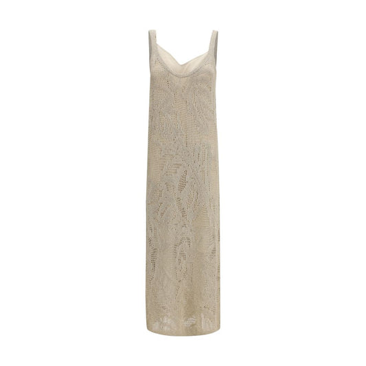 Brunello Cucinelli Beige Leinen-Freizeitkleid
