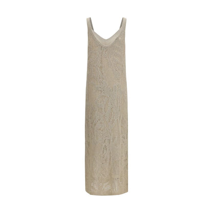 Brunello Cucinelli Beige Leinen-Freizeitkleid