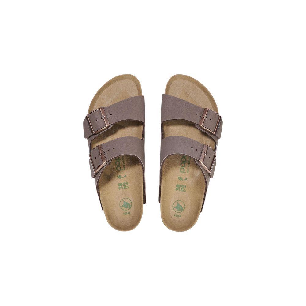 Birkenstock Braune Kunstleder-Plateau-Sandalen
