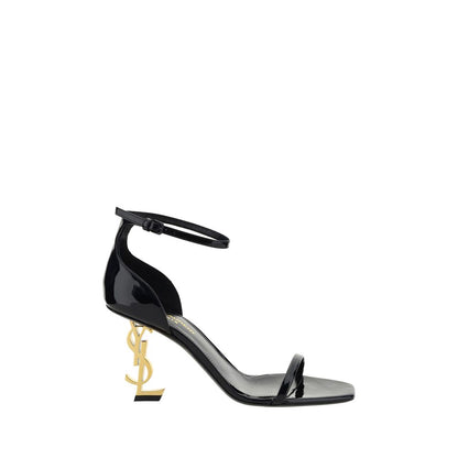 Saint Laurent Schwarze Bos Taurus Kalbsleder-Sandalen mit Stilettoabsatz