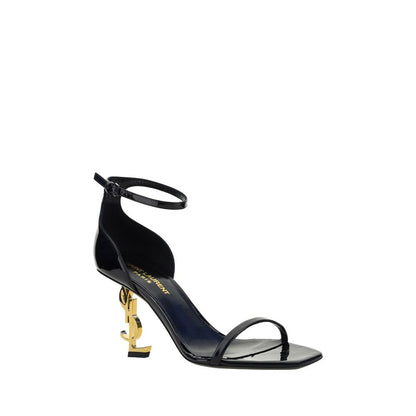 Saint Laurent Schwarze Bos Taurus Kalbsleder-Sandalen mit Stilettoabsatz