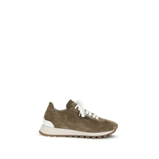 Brunello Cucinelli Braune Kalbsleder Bos Taurus Plateau-Sneaker